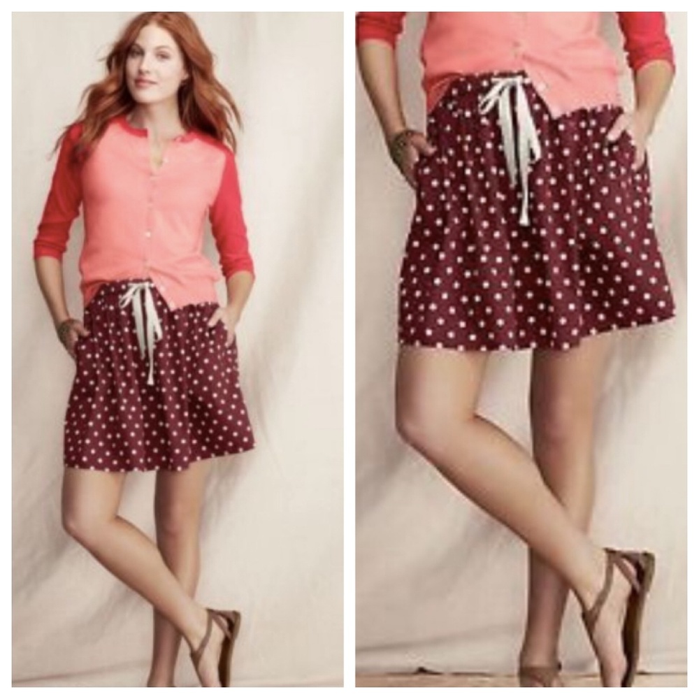 Lands' End Polka Dot Skirt